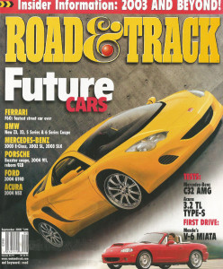 ROAD & TRACK 2001 SEPT - MIATA, C32 AMG, LEMANS VETTE